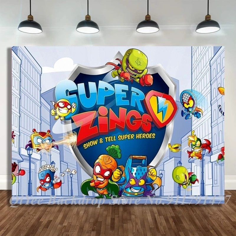 Super Zing Blitz Spiel Thema Party Foto Hintergrund Überraschungs-Geschenkbox Kinder Familien Geburtstagsfeier Dekoration Spielzeug Tischdeko