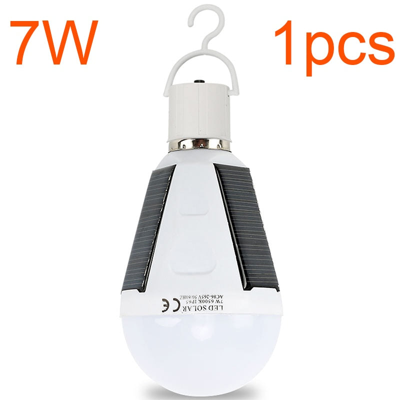 Ampoule LED rechargeable E27, lampe solaire 7W 12W 85V-265V, éclairage d'urgence pour l'extérieur, voyage, pêche, Camping