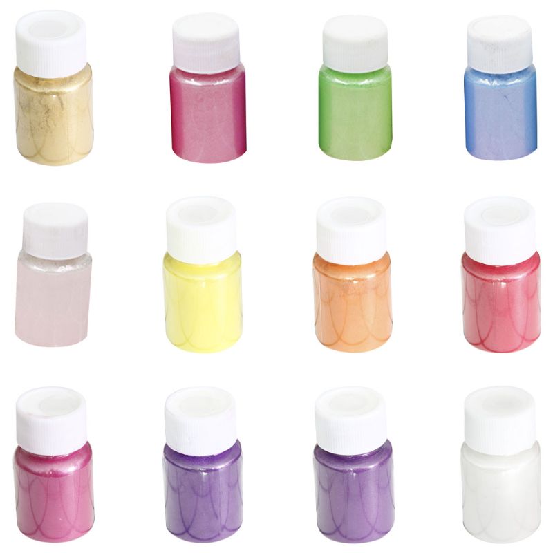 24 pcs bricolage perle mica résine époxy colorant