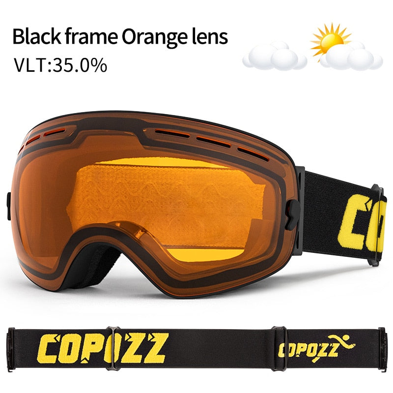 Masque de ski COPOZZ Grand masque de ski anti-buée UV400