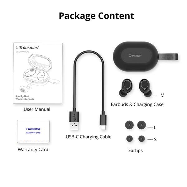 Tronsmart Spunky Beat TWS Bluetooth Kopfhörer APTX, Qualcomm Chip, CVC 8.0, Touch Control