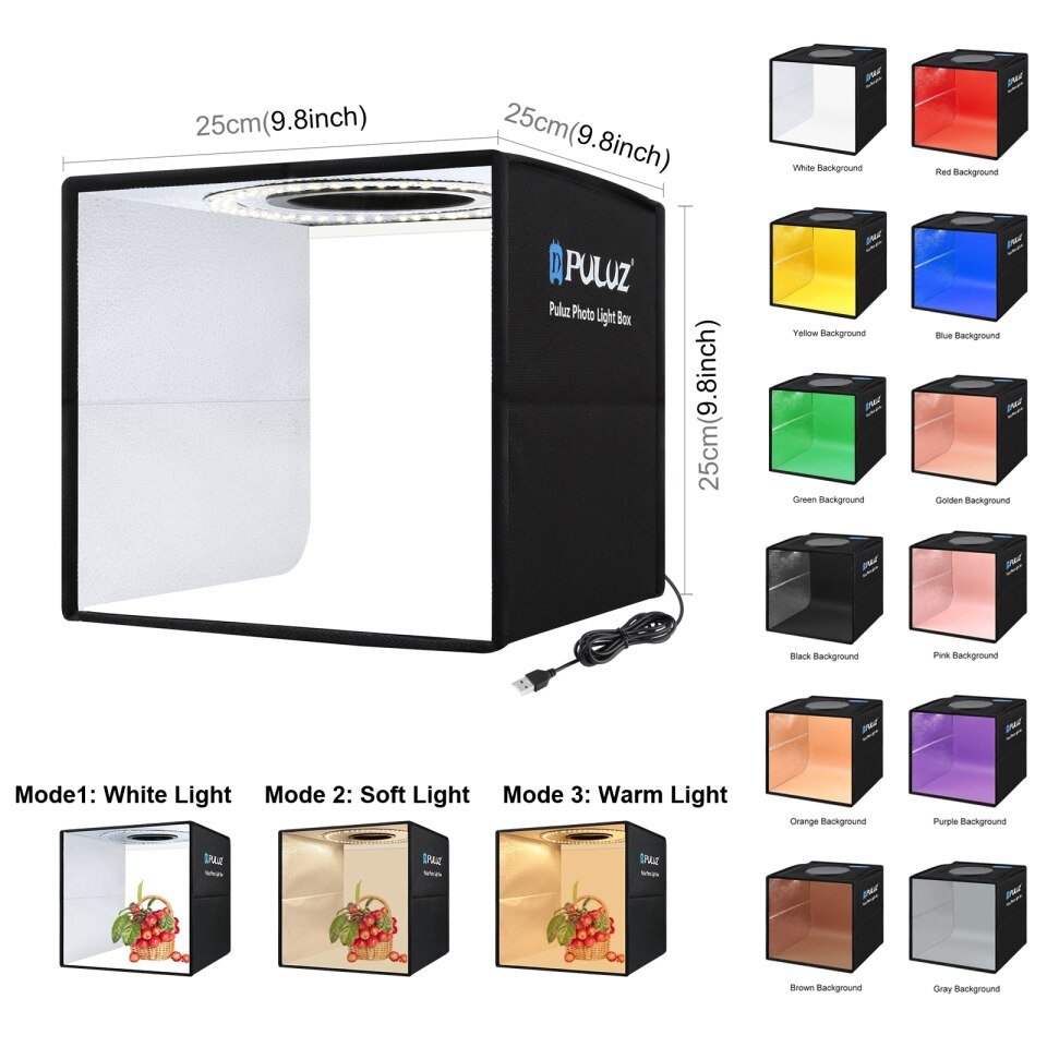 PULUZ Lightbox - Fotostudio - 80 60 30 25cm