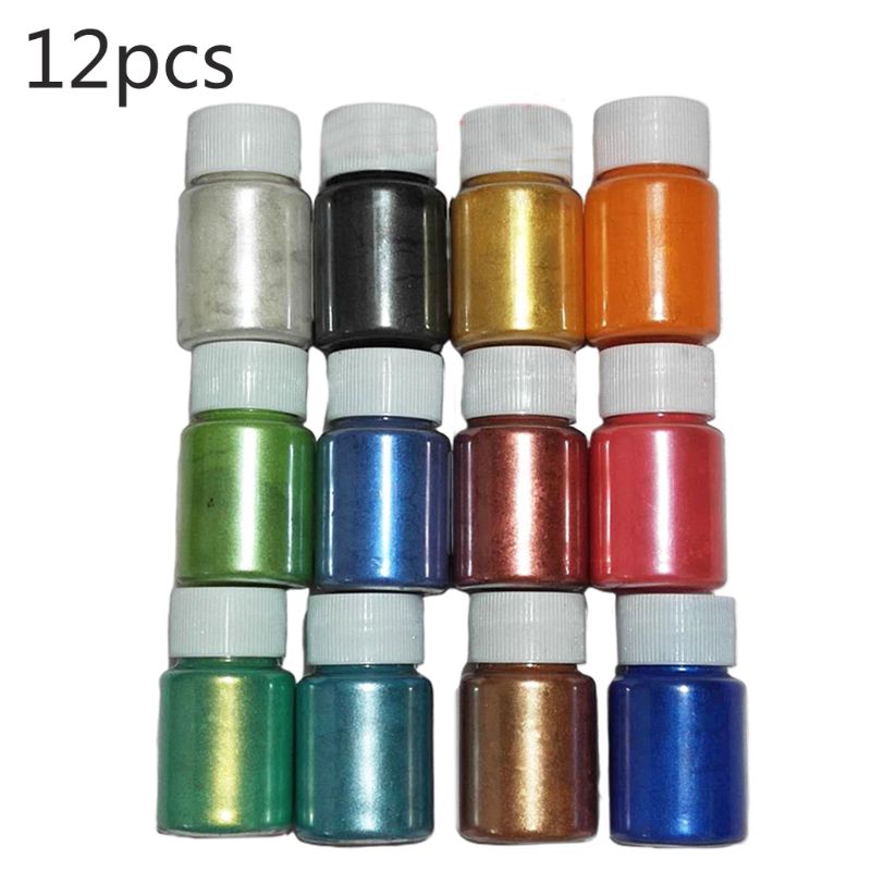 24 pcs bricolage perle mica résine époxy colorant