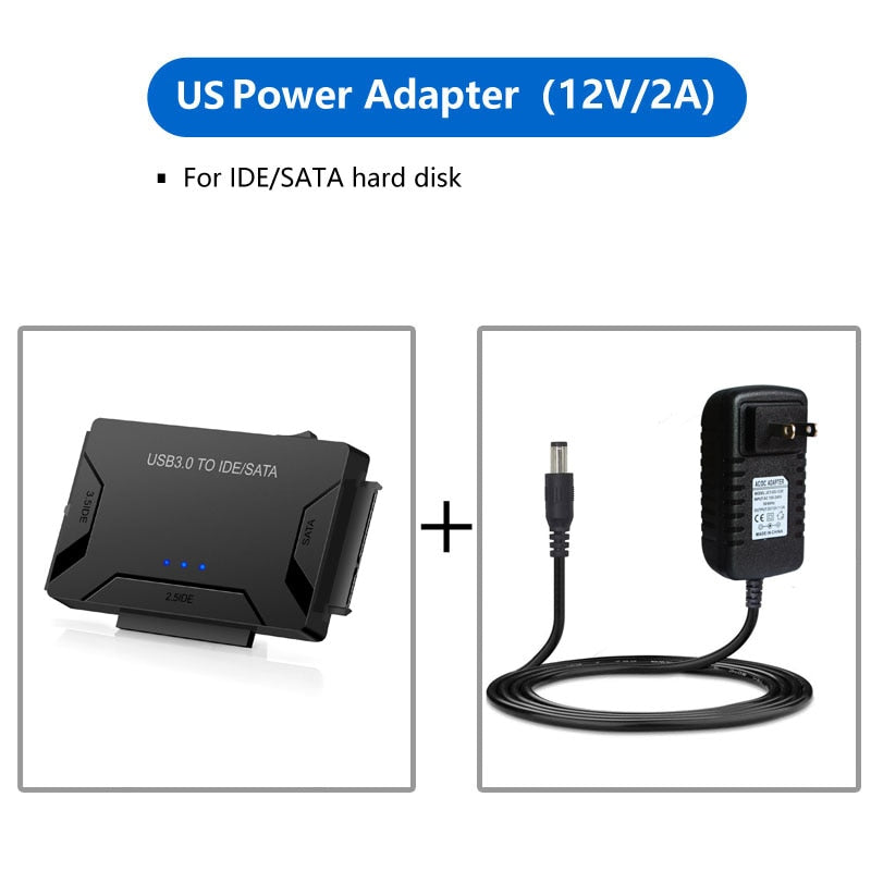 Adaptateur USB 3.0 vers SATA IDE ATA 3-en-1 pour PC Portable 2.5" 3.5" HDD