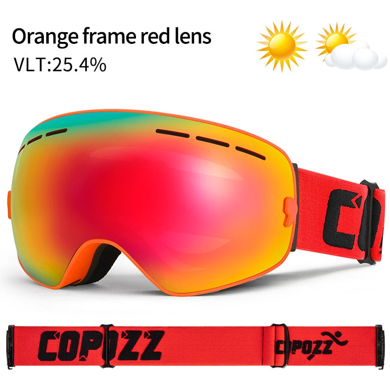 Masque de ski COPOZZ Grand masque de ski anti-buée UV400