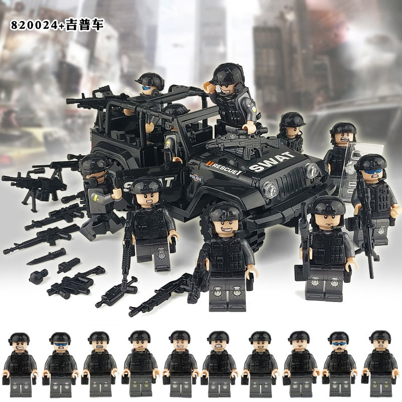 WW2 Set Soldaten Mini Figuren SWAT Polizei