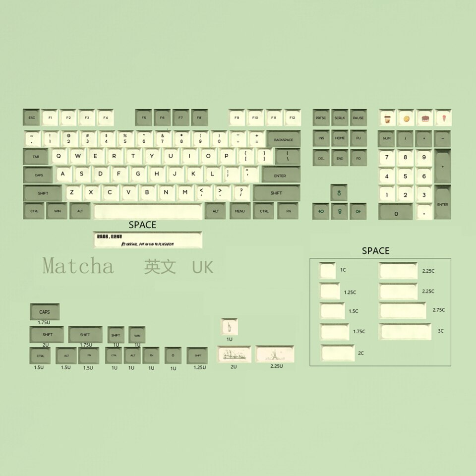 XDA V2 Matcha grüner Tee Keycap Set PBT für Tastatur