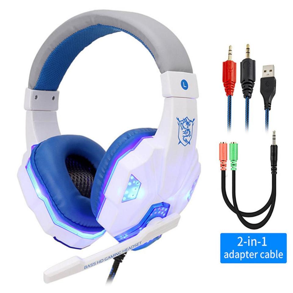 Professionelle LED-Gamer-Kopfhörer mit Mikrofon für PS4 PS5 Xbox One Computer