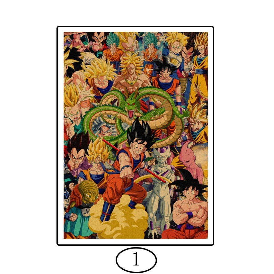 Anime Dragon Ball Poster auf Vintage-Leinwand