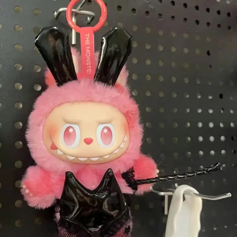 Für Labubu V1 V3 Puppenkleidung Niedliches Kaninchen Mädchen Spaß Puppenkleidung Schwarz Seide Puppenkostüm Deko Zubehör Geschenk