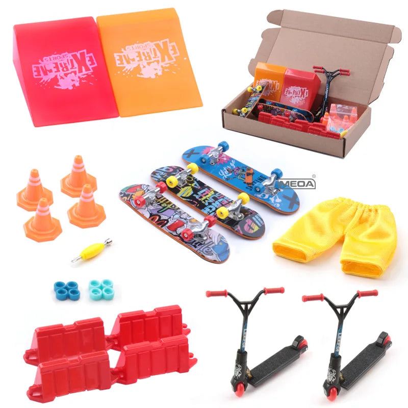 3 Stück matti erte Oberfläche Legierung Finger Skateboard Box Packag Kits Mini Sport hose Rampe Roller Road block Indoor Home Freizeit spielzeug