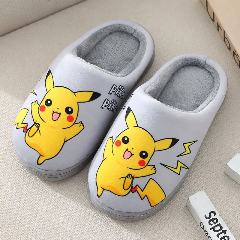 Pokemon Pikachu pantoufles en peluche dessin animé mignon enfants