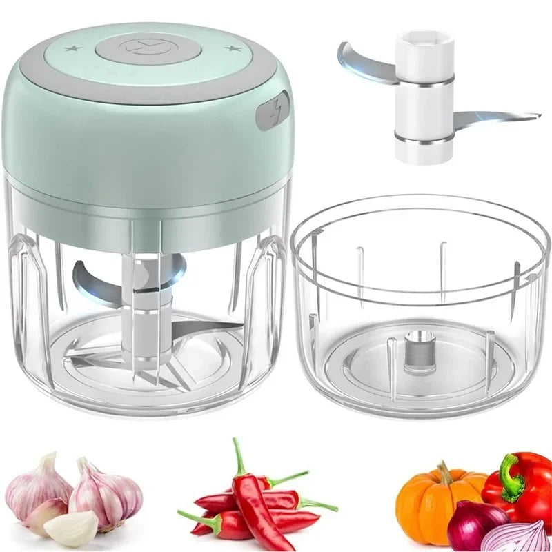 Presse-ail électrique sans fil, Mini USB, 100/250ml, hachoir à légumes et à chili, hachoir à aliments, outils de cuisine