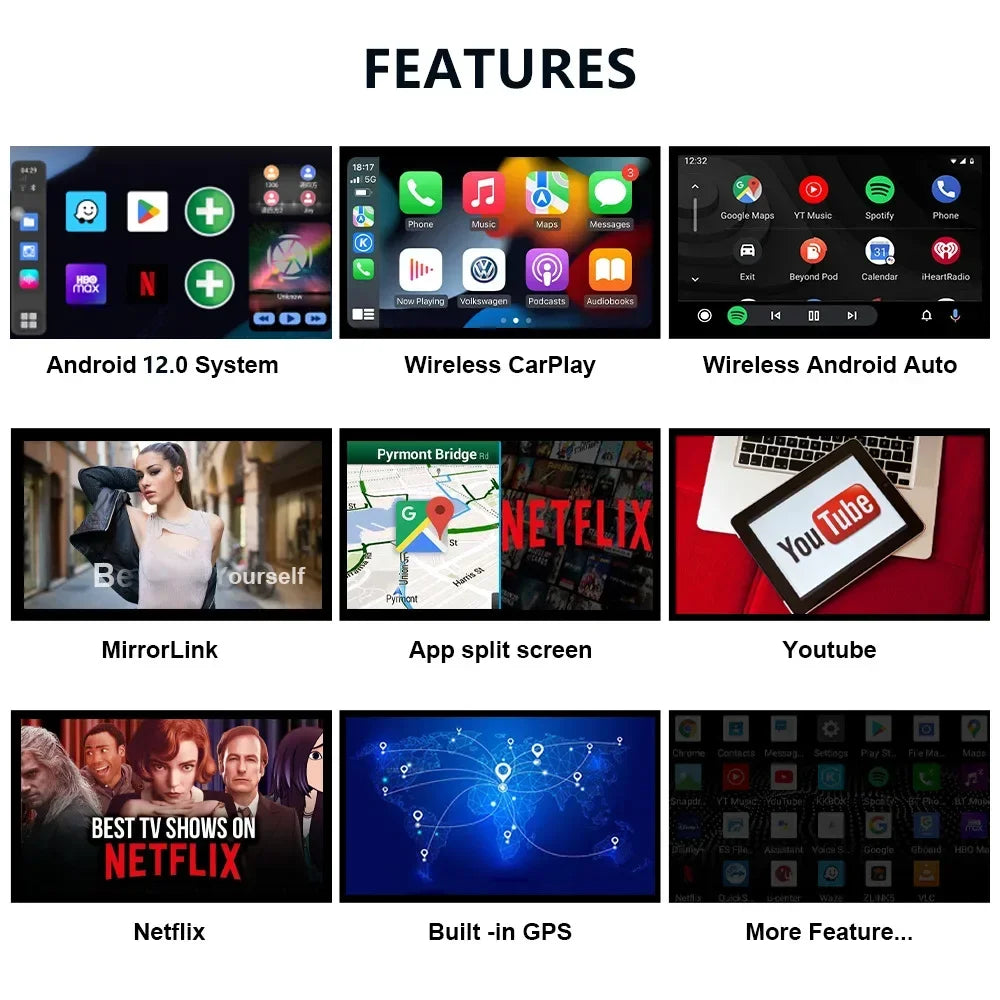 Android 13 CarPlay Smart Ai Box Android Wireless CarPlay Android Auto Adapter for Netflix for YouTube Car Intelligent Systems