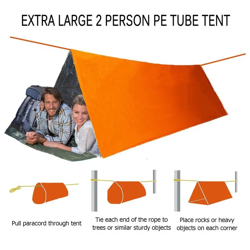 Shelter Survival Zelt 2-4 Person Mylar Emergency Tube Zelt Leichtgewicht für Camping Wandern