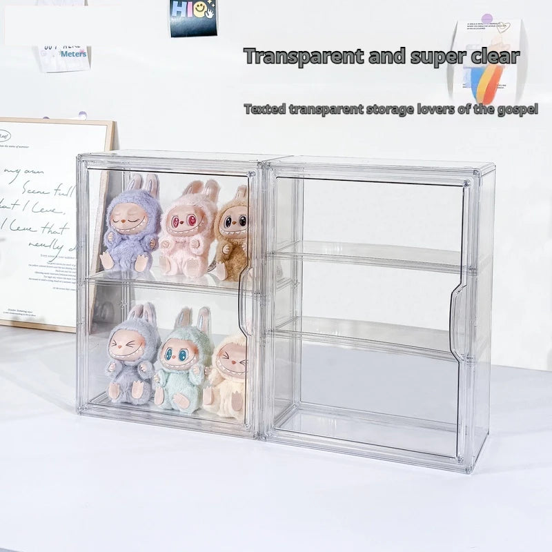 Transparent Acryl Blind Box Storage Display Cabinet LABUBU V3 Handheld staubdicht Desktop Organizer Bubble Mart Modern Style