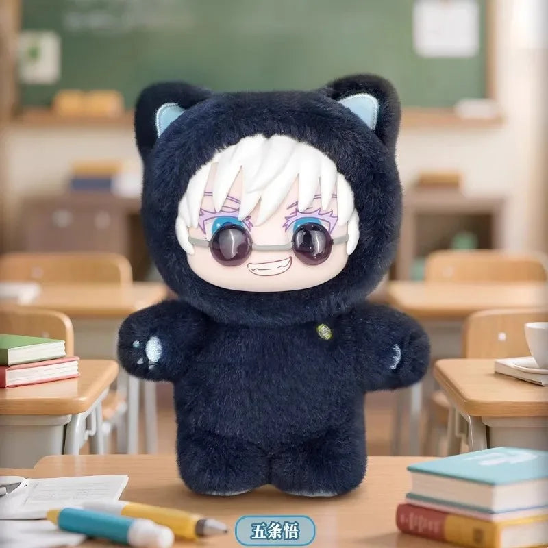 BANDAI Jujutsu Kaisen 2 Cat Ear Plushie Serie Blind Box Anime Figur 8-11cm Plüsch Modell für Raumdekoration und Sammlung Kinder Geschenk
