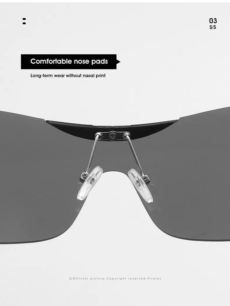 Rimless Wrap Around Y2K Sonnenbrille für Frauen Unisex Futuristisch