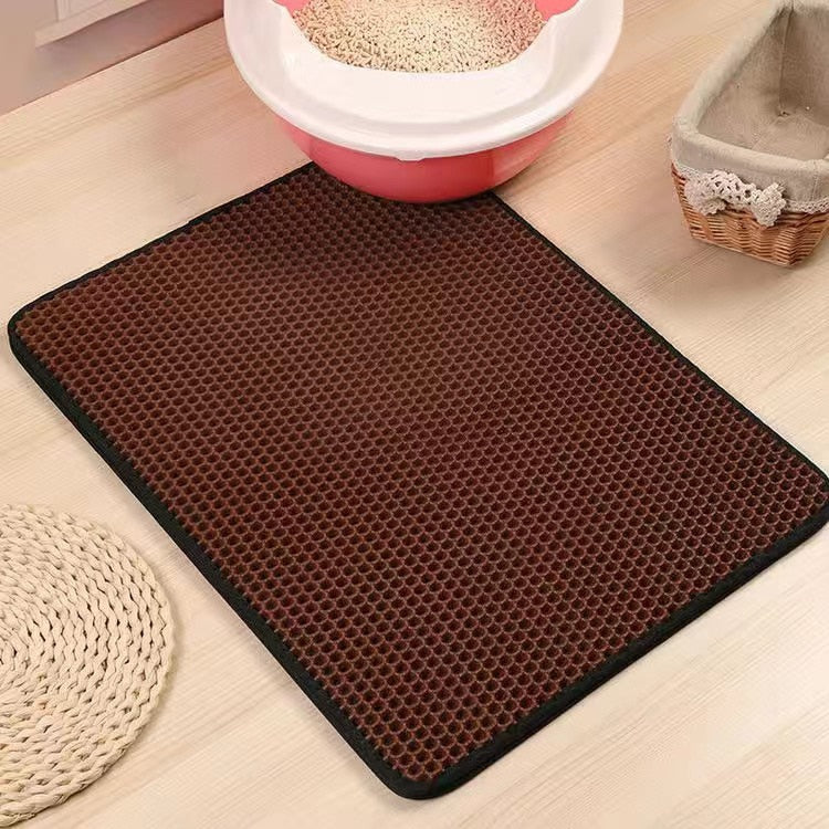 Tapis de litière pour chat imperméable double couche