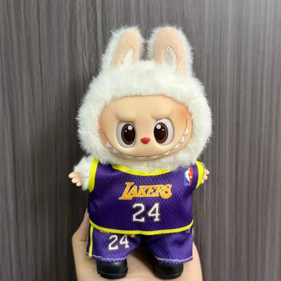 Anime Labubu Puppe Fußball Basketball Jersey Kleidung V1 V2 Idol Plüsch Puppe Kleidung Zubehör 15/17cm Universal Größe