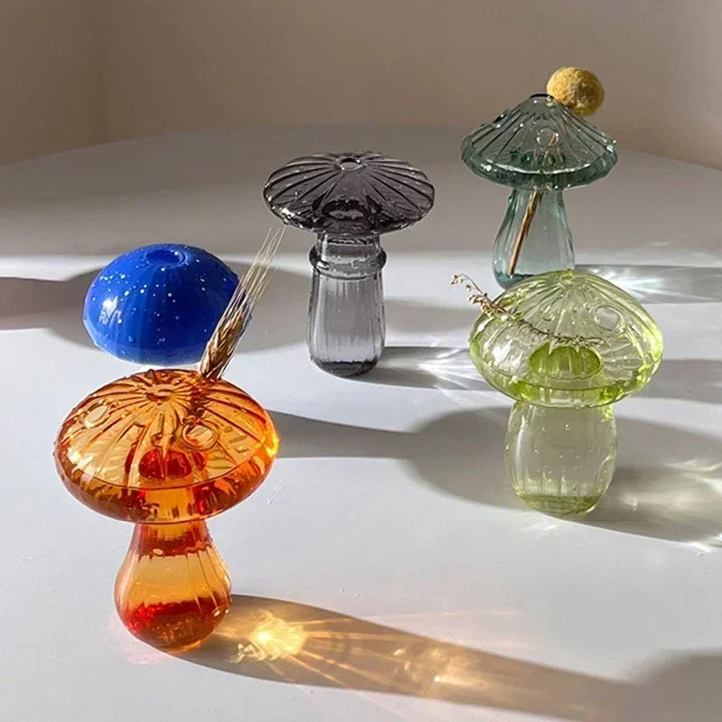 Creative Mushroom Glass Vase Plant Hydroponic Terrarium Art Plant