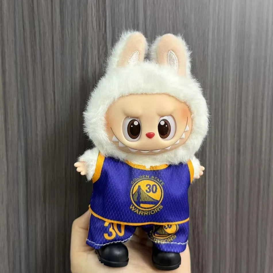 Anime Labubu Puppe Fußball Basketball Jersey Kleidung V1 V2 Idol Plüsch Puppe Kleidung Zubehör 15/17cm Universal Größe