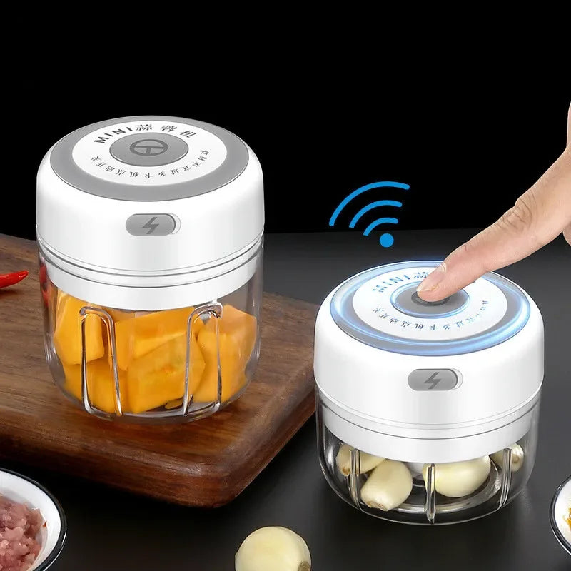 Presse-ail électrique sans fil, Mini USB, 100/250ml, hachoir à légumes et à chili, hachoir à aliments, outils de cuisine