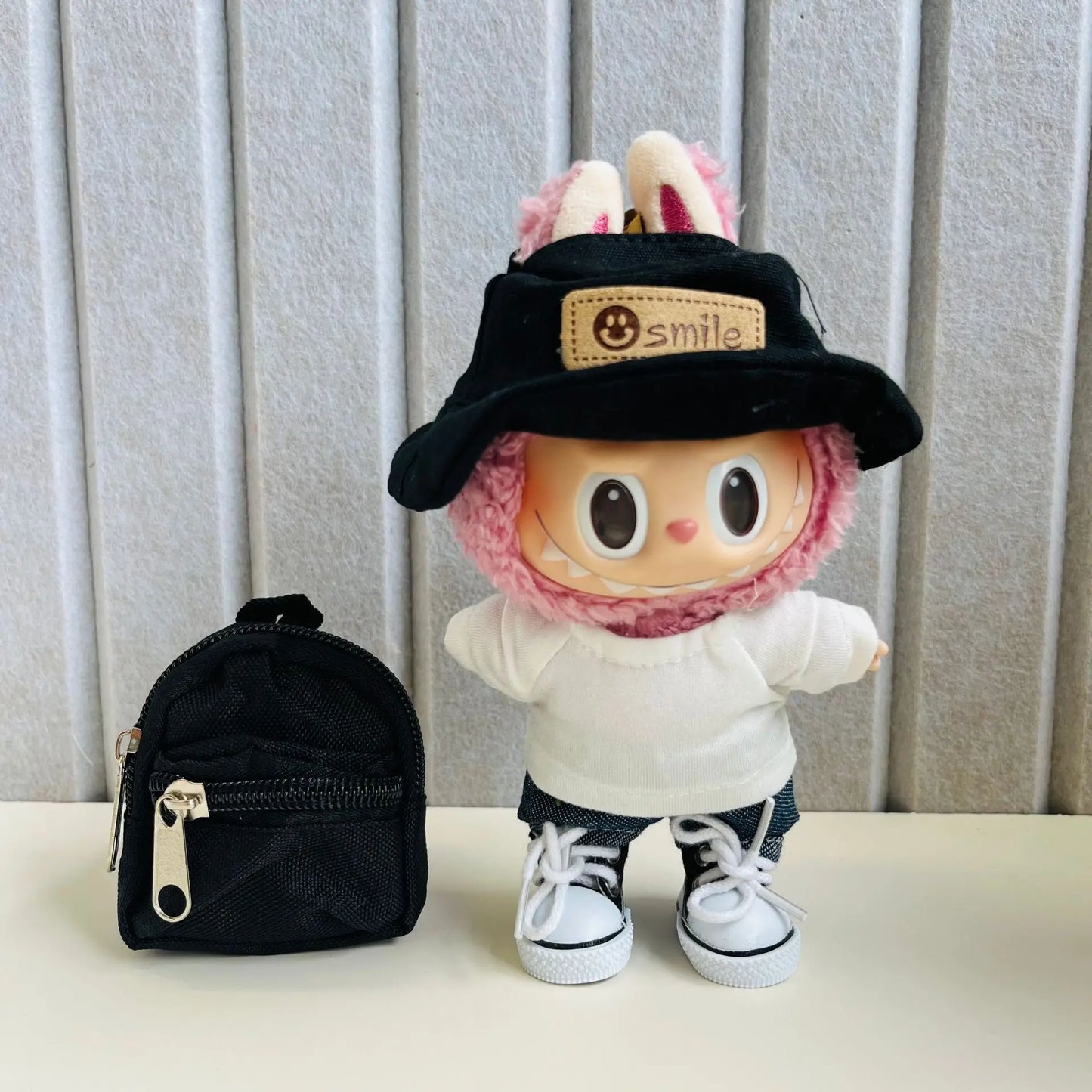 Labubu Idol Puppen 17cm Niedlich Mini Plüsch Kpop Exo DIY Accessoire Set Unisex Korea Style Hoodie Kleidung für Sammler & Fans