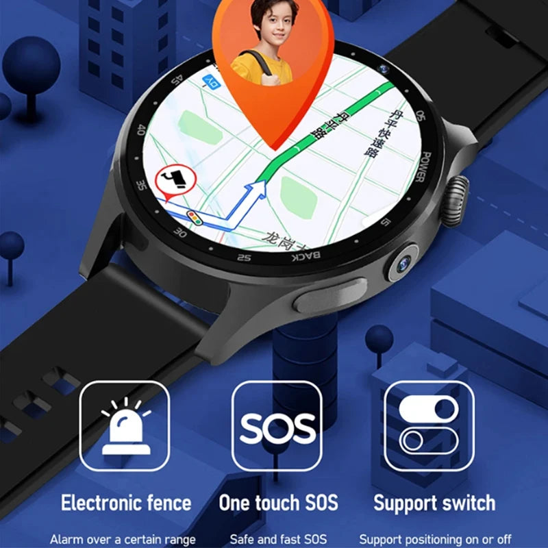 Montre connectée 4G, téléphone Android, pour garçon et fille, appel vidéo, Wifi, Internet, Google Maps