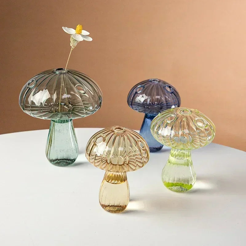 Creative Mushroom Glass Vase Plant Hydroponic Terrarium Art Plant