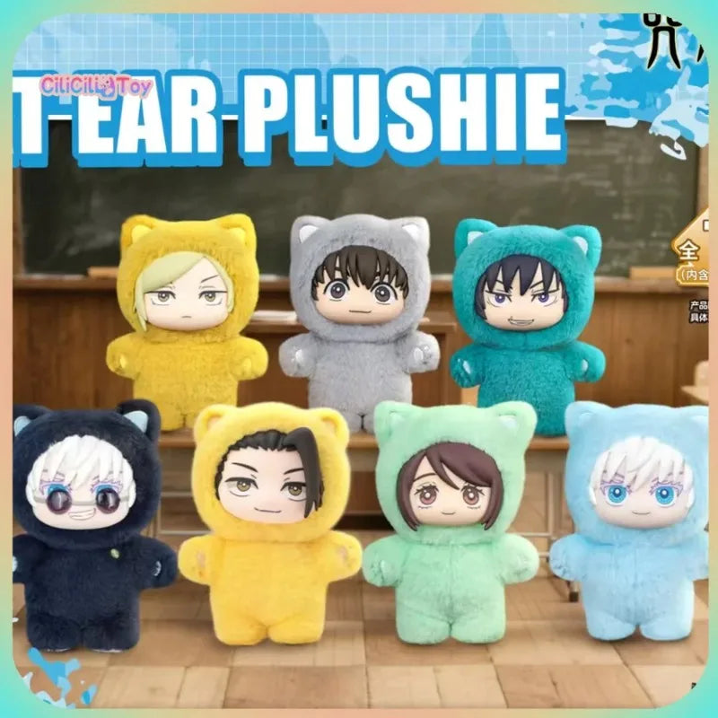 BANDAI Jujutsu Kaisen 2 Cat Ear Plushie Serie Blind Box Anime Figur 8-11cm Plüsch Modell für Raumdekoration und Sammlung Kinder Geschenk