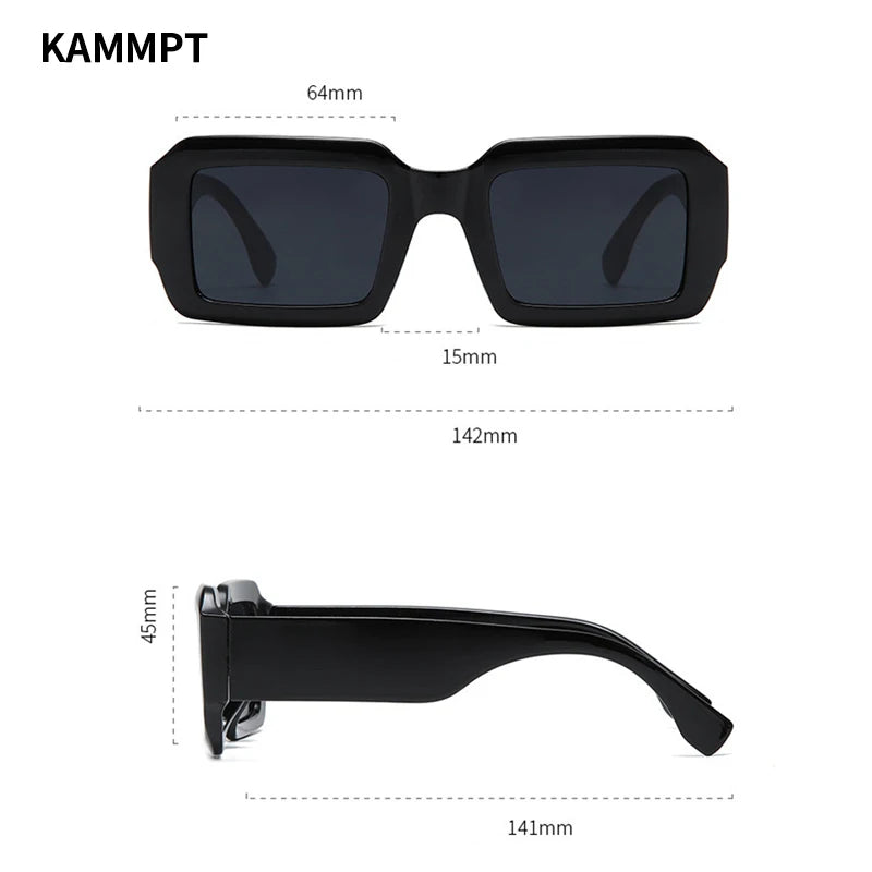 KAMMPT Vintage-Rechteck-Sonnenbrille Fashion Square Candy Color Shades Brillengläser