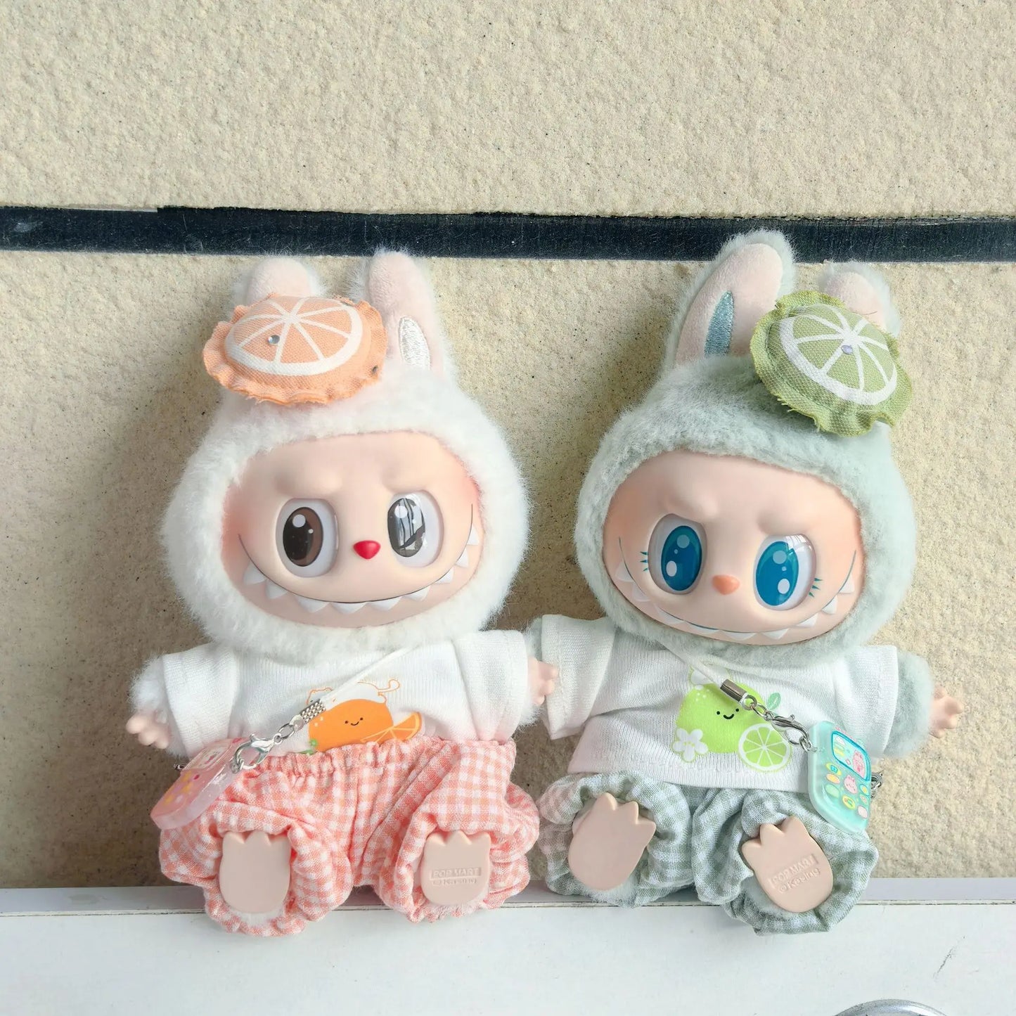 Für 17cm Labubu Baby-Kleidung Frische Zitrone Kaninchen Set V1 V2 V3 Niedliches Set