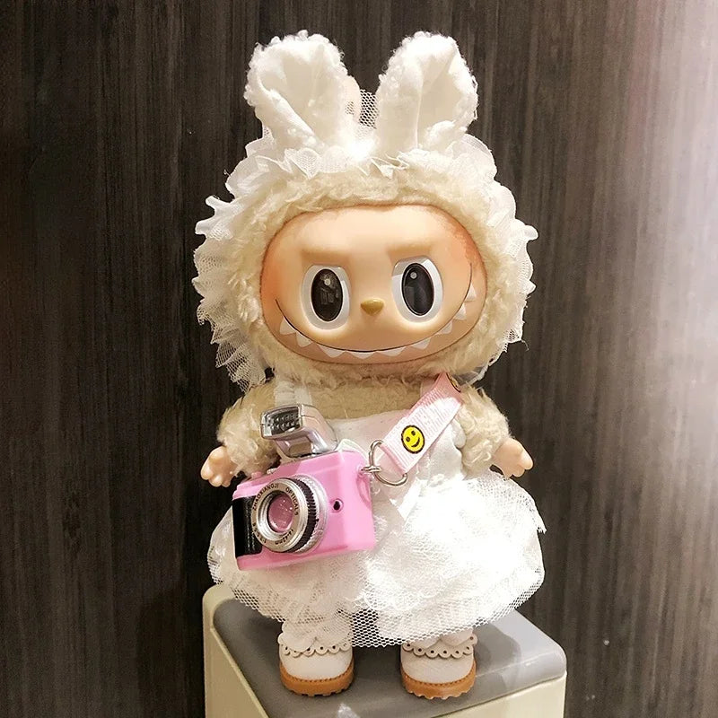 Labubu Idol Puppen 17cm Niedlich Mini Plüsch Kpop Exo DIY Accessoire Set Unisex Korea Style Hoodie Kleidung für Sammler & Fans