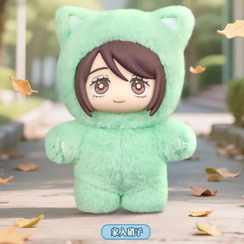 BANDAI Jujutsu Kaisen 2 Cat Ear Plushie Serie Blind Box Anime Figur 8-11cm Plüsch Modell für Raumdekoration und Sammlung Kinder Geschenk