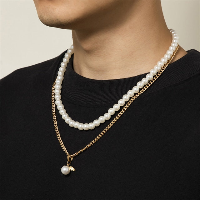 Collier Perle Homme Fait Main 2022