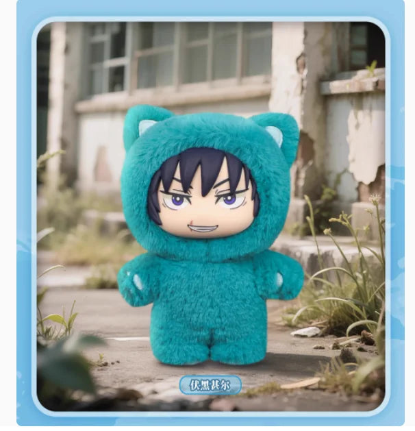 BANDAI Jujutsu Kaisen 2 Cat Ear Plushie Serie Blind Box Anime Figur 8-11cm Plüsch Modell für Raumdekoration und Sammlung Kinder Geschenk
