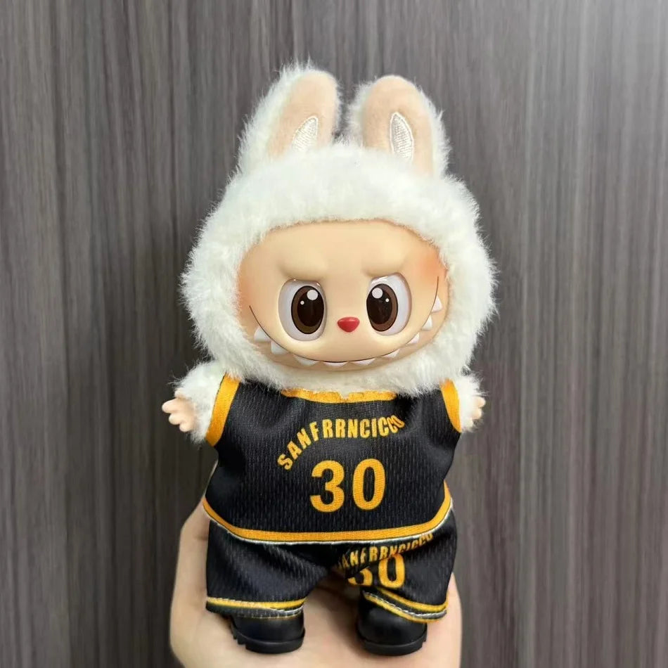 Anime Labubu Puppe Fußball Basketball Jersey Kleidung V1 V2 Idol Plüsch Puppe Kleidung Zubehör 15/17cm Universal Größe