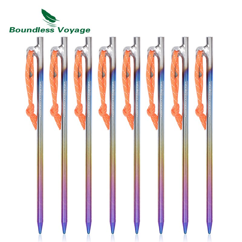 Boundless Voyage Titanium Alloy Tent Pegs Heavy Duty Nails Camping Pins 20cm 24cm 30cm 35cm 40cm