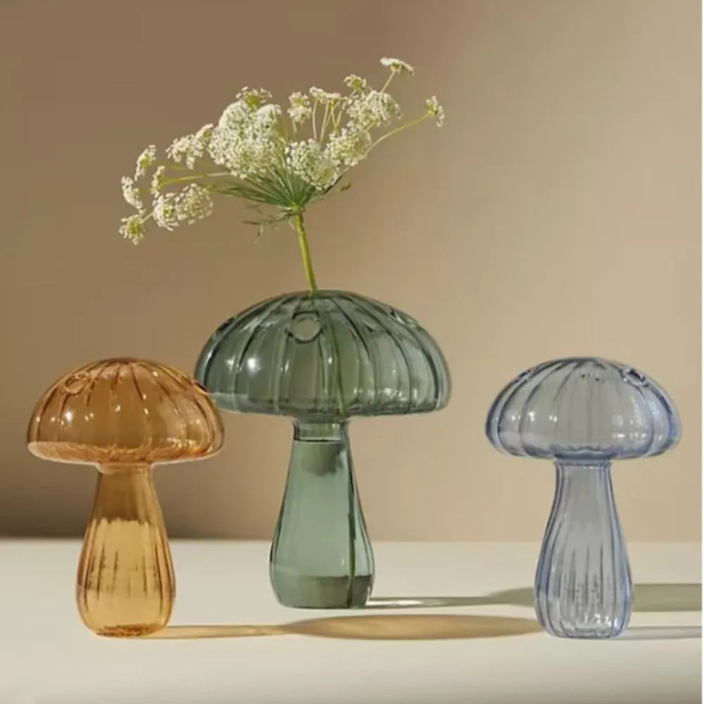 Transparentes Gelee Farbe Pilz Glas Vase Aromatherapie Flasche