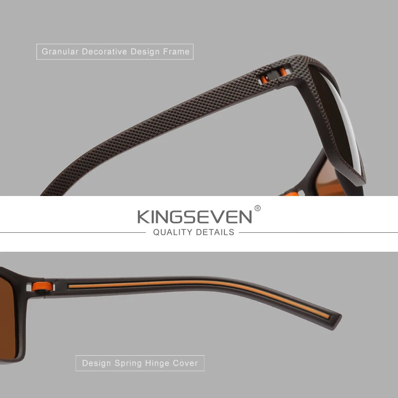 KINGSEVEN 2024 Design Sonnenbrille Männer Frauen Fahren Auge UV400 Polarisierte Brille Anti-Rutsch Hochwertige TR90 Freizeitbrille