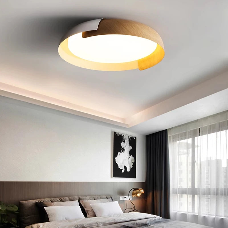 Modern minimalist and creative Japanese style ceiling lights bedroom log style art living room and study restaurant lamp