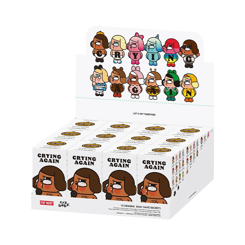 POP MART CRYBABY Crying Again Series Blind Box Figur 1PC/12PCS Mystery Sammlermodell für Erwachsene ab 14 Jahren