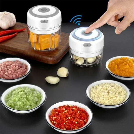 Presse-ail électrique sans fil, Mini USB, 100/250ml, hachoir à légumes et à chili, hachoir à aliments, outils de cuisine