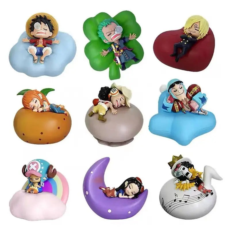 One Piece Ruffy Zoro Nami Sanji Night Light Anime Figure Lamp Soft Light Bedroom Night LED Light Room Kids Toy Gift