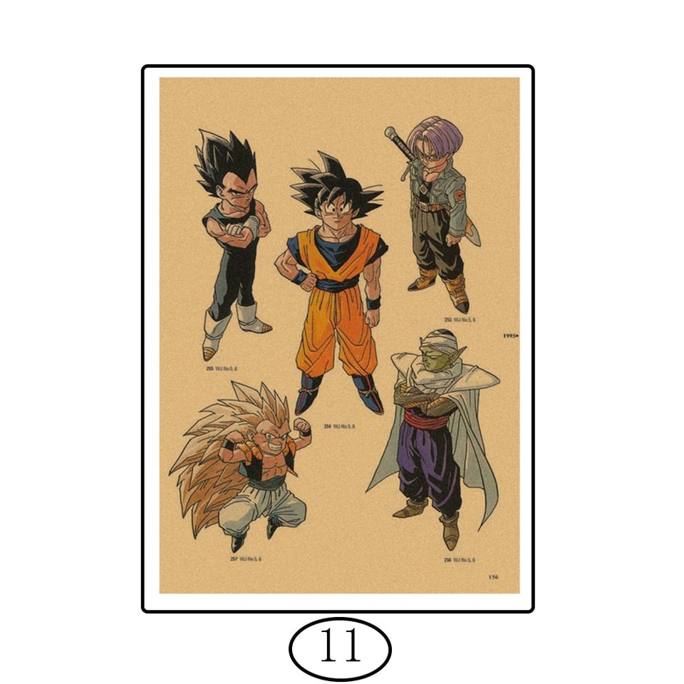 Anime Dragon Ball Poster auf Vintage-Leinwand