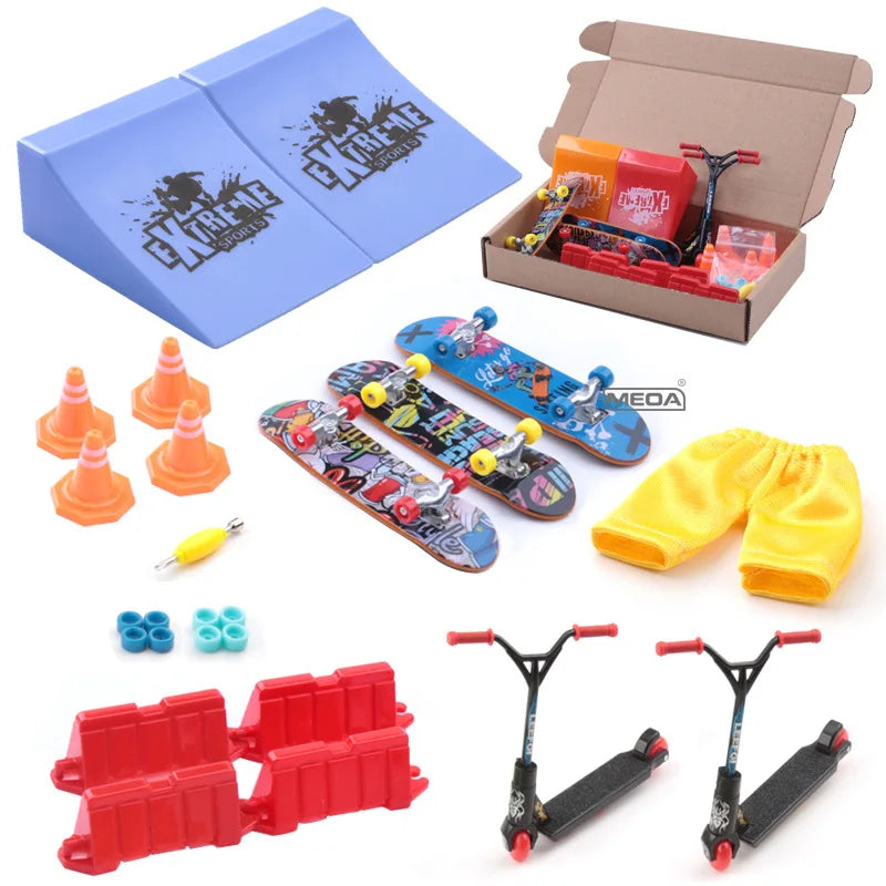 3 Stück matti erte Oberfläche Legierung Finger Skateboard Box Packag Kits Mini Sport hose Rampe Roller Road block Indoor Home Freizeit spielzeug