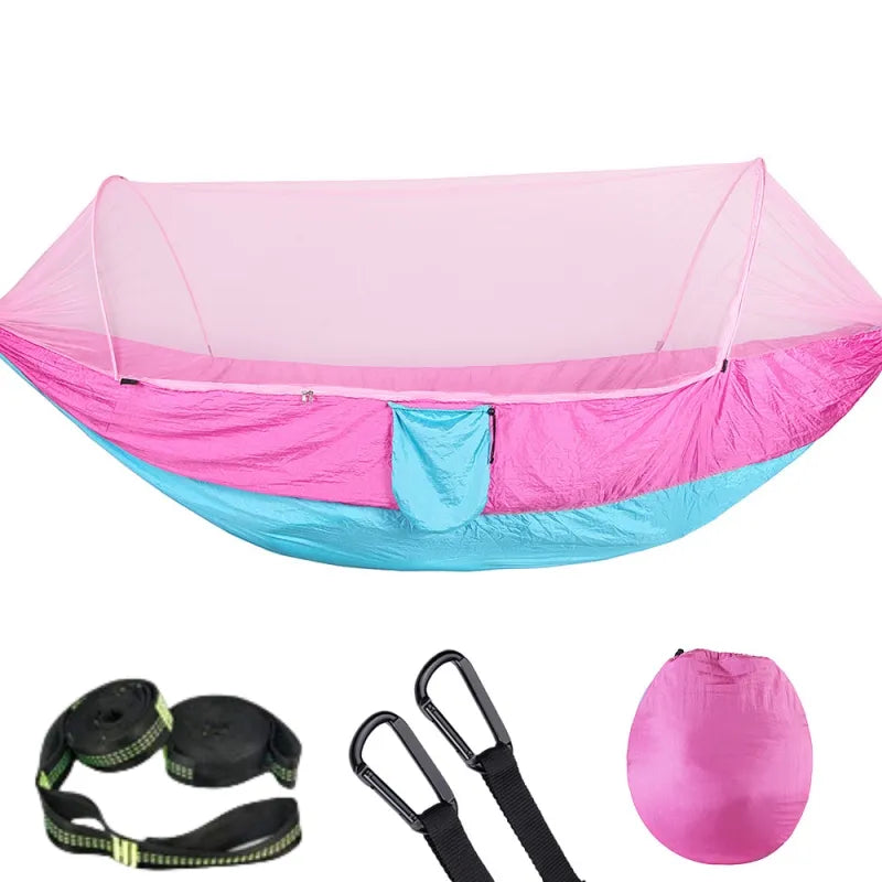 2023 Camping Hängematte mit Moskitonetz Pop-Up Licht Portable Outdoor Parachute