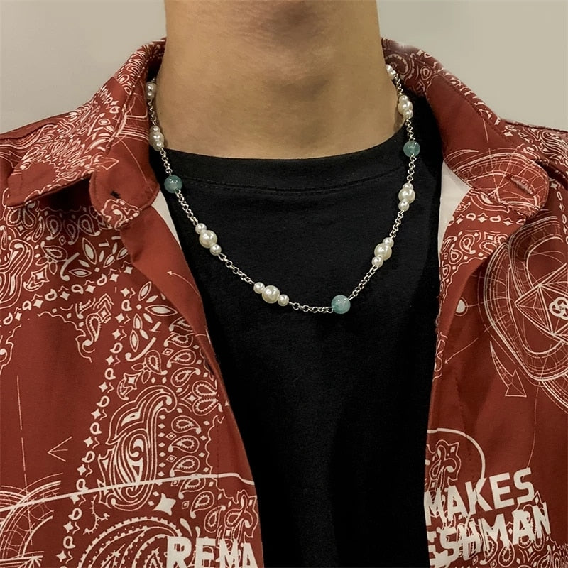 Collier Perle Homme Fait Main 2022