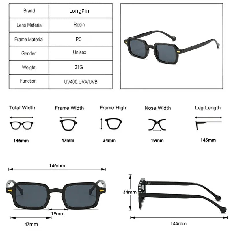 2024 Mode Vintage kleine quadratische Sonnenbrille für Frauen Damen Trendy